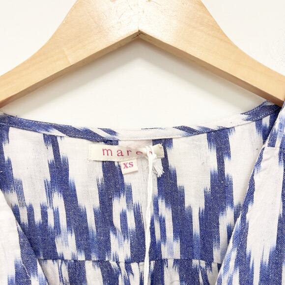 Marea Blue Ikat Printed Tassel Cover Up Sz XS - Picture 2 of 6